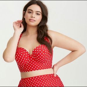Torrid Red Polka Dot Bikini Top Size 2